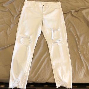 Women’s Ripped White Jeggings AE - Size 14 Short